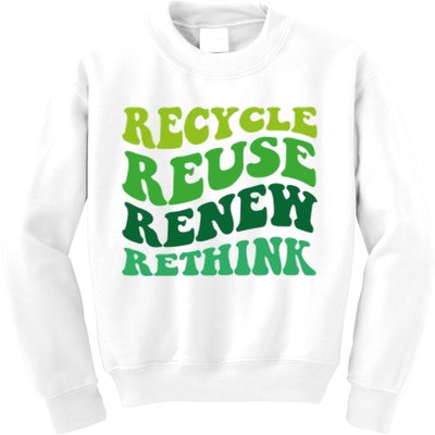Recycle Reuse Renew Rethink Kids Sweatshirt