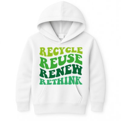 Recycle Reuse Renew Rethink Kids Hoodie