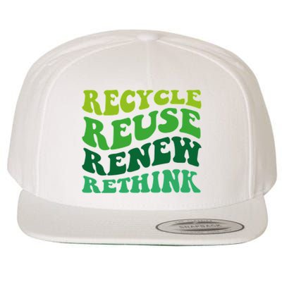 Recycle Reuse Renew Rethink Wool Snapback Cap