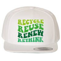 Recycle Reuse Renew Rethink Wool Snapback Cap