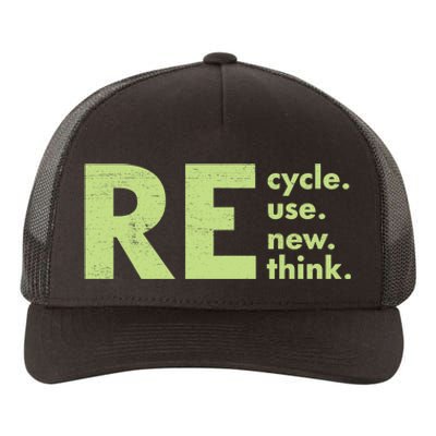 Recycle Reuse Renew Rethink Crisis Environmental Activism Yupoong Adult 5-Panel Trucker Hat