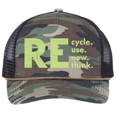 Recycle Reuse Renew Rethink Crisis Environmental Activism Retro Rope Trucker Hat Cap