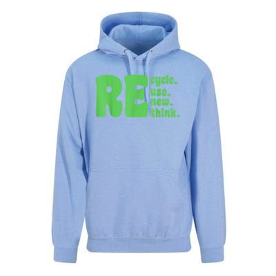 Recycle Reuse Renew Rethink Crisis Environmental Activism Unisex Surf Hoodie