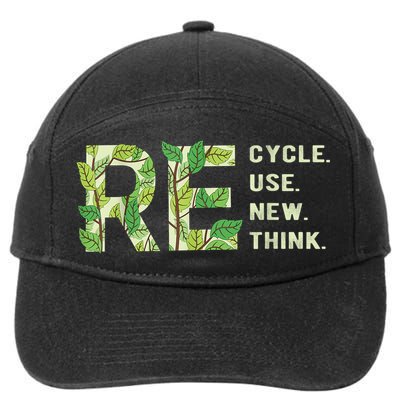 Recycle Reuse Renew Rethink 7-Panel Snapback Hat