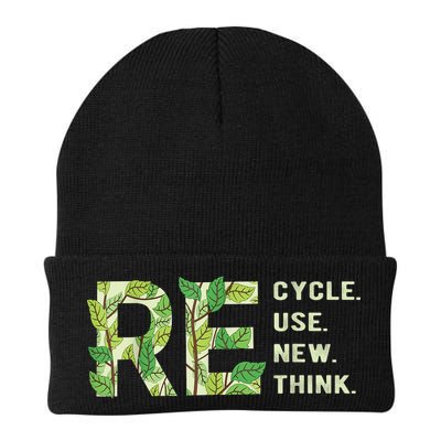 Recycle Reuse Renew Rethink Knit Cap Winter Beanie