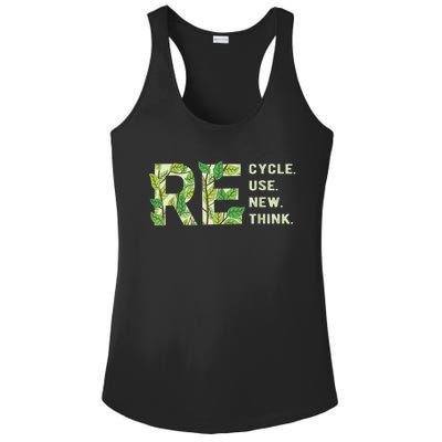 Recycle Reuse Renew Rethink Ladies PosiCharge Competitor Racerback Tank