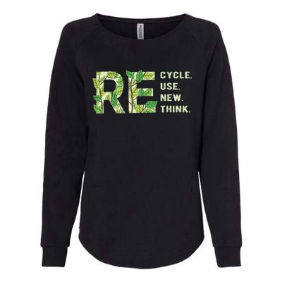 Recycle Reuse Renew Rethink Womens California Wash Sweatshirt