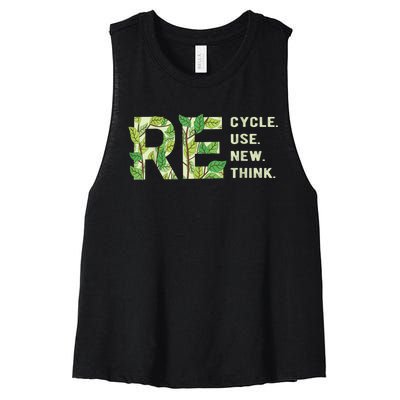 Recycle Reuse Renew Rethink Women's Racerback Cropped Tank