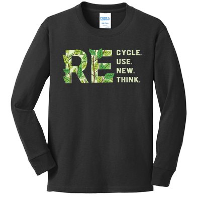 Recycle Reuse Renew Rethink Kids Long Sleeve Shirt