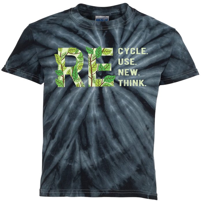 Recycle Reuse Renew Rethink Kids Tie-Dye T-Shirt