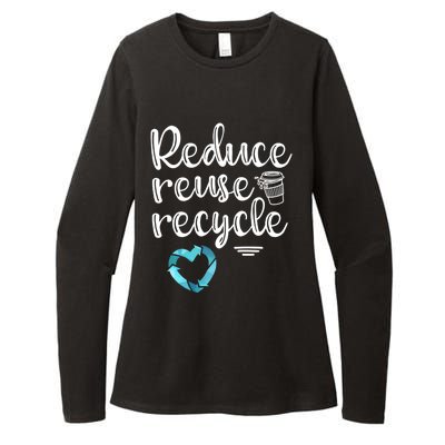 Reduce Reuse Recycle: Plastic Recycling Heart Earth Day Gift Womens CVC Long Sleeve Shirt