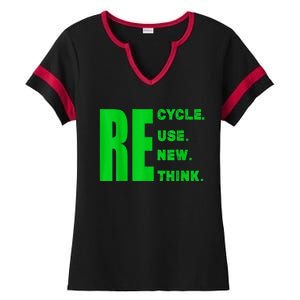 Recycle Reuse Renew Rethink Crisis Environmental Activism Ladies Halftime Notch Neck Tee