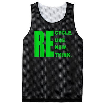 Recycle Reuse Renew Rethink Crisis Environmental Activism Mesh Reversible Basketball Jersey Tank