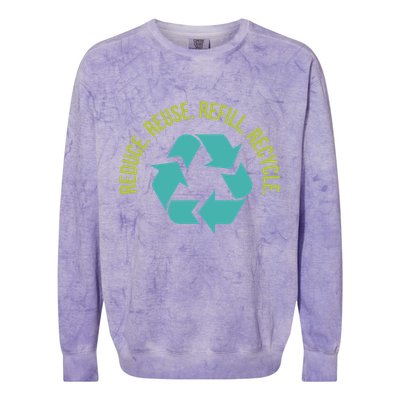 Reduce Reuse Refill Recycle Great Gift Colorblast Crewneck Sweatshirt