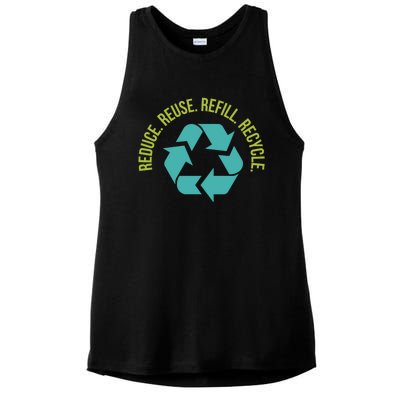 Reduce Reuse Refill Recycle Great Gift Ladies PosiCharge Tri-Blend Wicking Tank