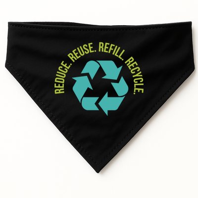 Reduce Reuse Refill Recycle Great Gift USA-Made Doggie Bandana