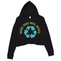 Reduce Reuse Refill Recycle Great Gift Crop Fleece Hoodie