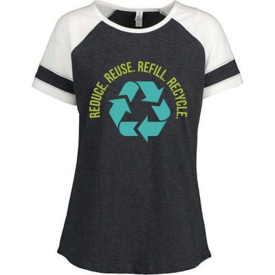 Reduce Reuse Refill Recycle Great Gift Enza Ladies Jersey Colorblock Tee