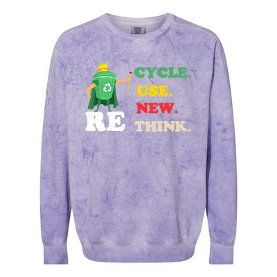 Recycle Reuse Renew Rethink Crisis Environmental Activism 23 Colorblast Crewneck Sweatshirt