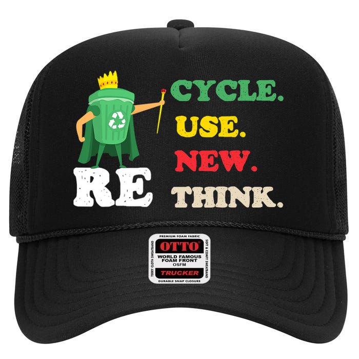 Recycle Reuse Renew Rethink Crisis Environmental Activism 23 High Crown Mesh Back Trucker Hat