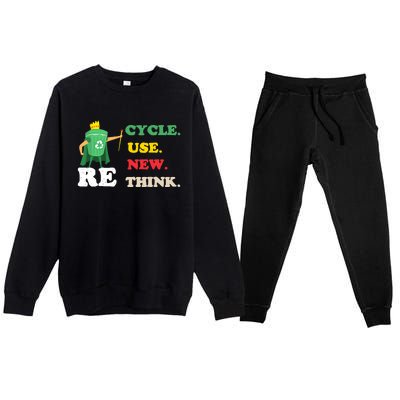 Recycle Reuse Renew Rethink Crisis Environmental Activism 23 Premium Crewneck Sweatsuit Set