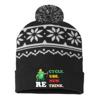 Recycle Reuse Renew Rethink Crisis Environmental Activism 23 USA-Made Snowflake Beanie