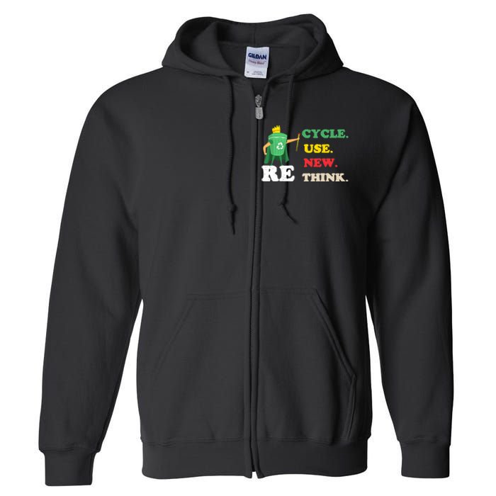 Recycle Reuse Renew Rethink Crisis Environmental Activism 23 Full Zip Hoodie