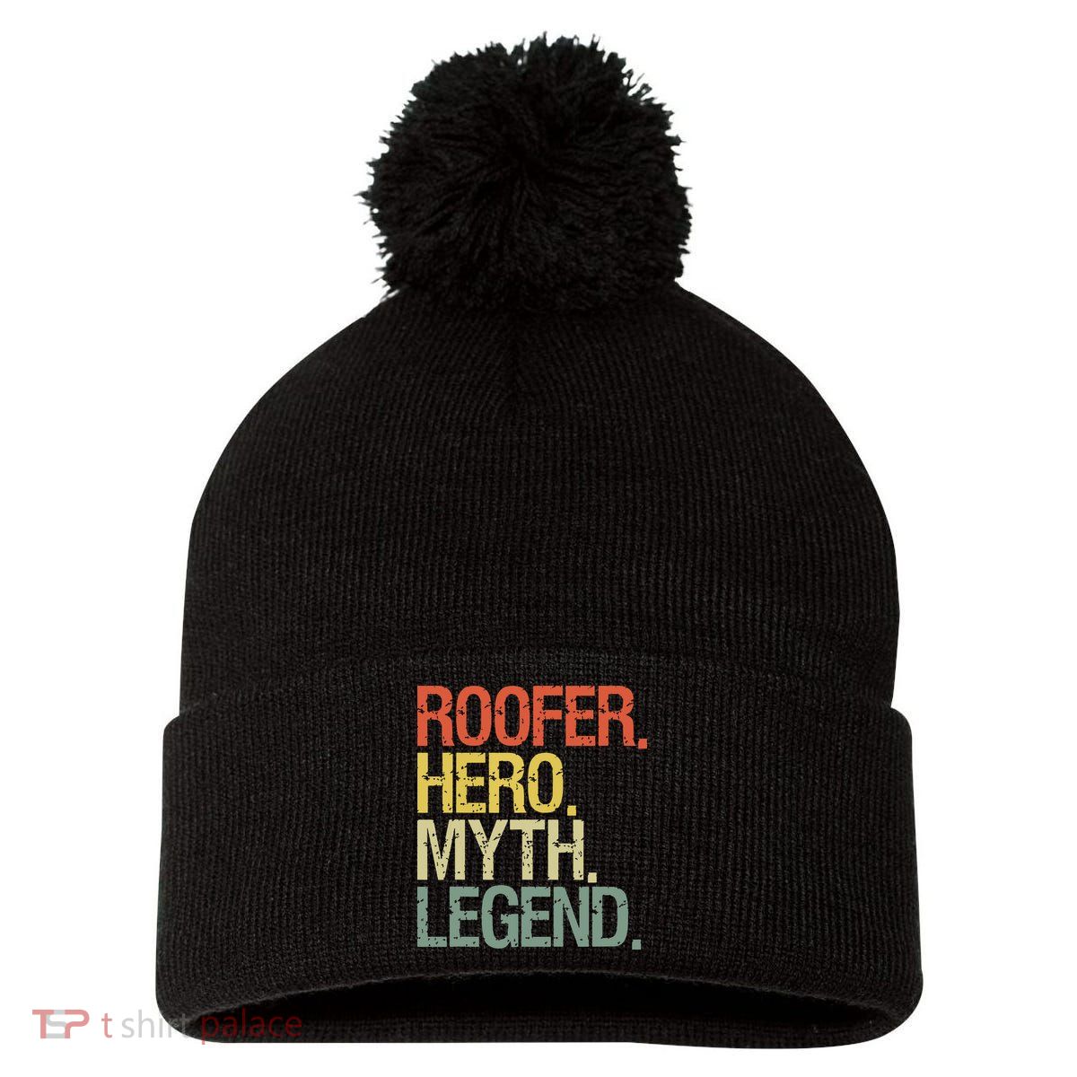 Roofer Roofing Pom Pom 12in Knit Beanie