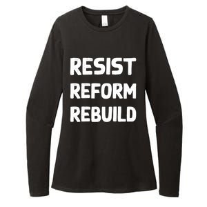 Resist Reform Rebuild Protest No Justice No Peace Defund Gift Womens CVC Long Sleeve Shirt