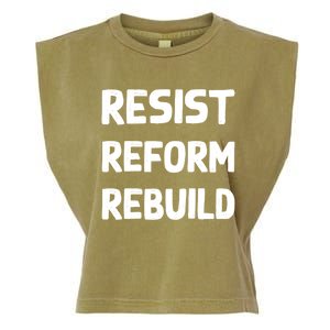 Resist Reform Rebuild Protest No Justice No Peace Defund Gift Garment-Dyed Women's Muscle Tee