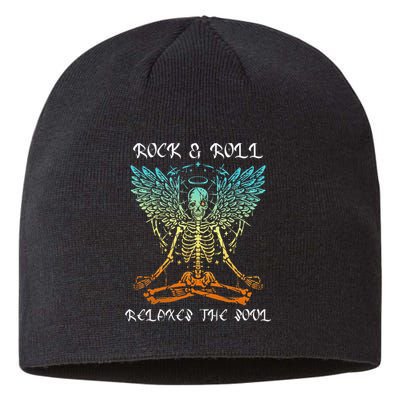 Rock & Roll Relaxes the Soul Meditating Skeleton Sustainable Beanie