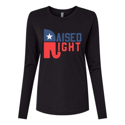 Raised Right Republican Elephant Funny Republican Gifts Womens Cotton Relaxed Long Sleeve T-Shirt