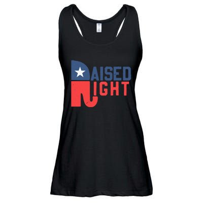 Raised Right Republican Elephant Funny Republican Gifts Ladies Essential Flowy Tank