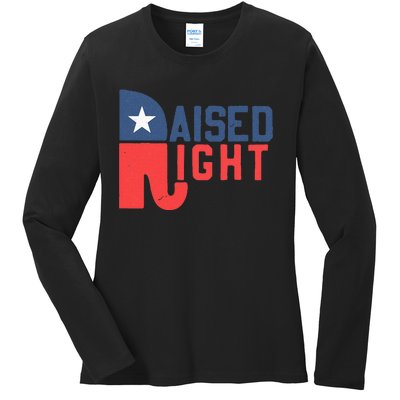 Raised Right Republican Elephant Funny Republican Gifts Ladies Long Sleeve Shirt