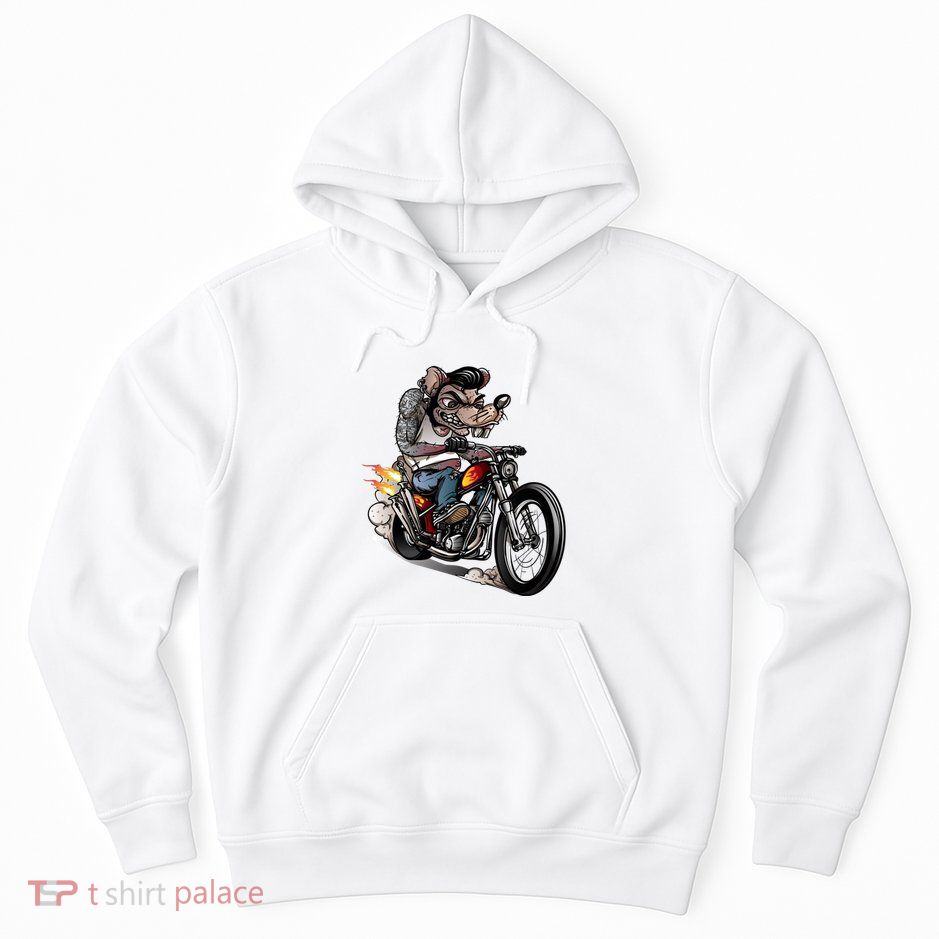 Rockabilly Rats Riding A Bike Hoodie