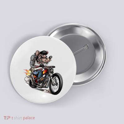 Rockabilly Rats Riding A Bike Button