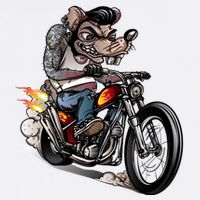 Rockabilly Rats Riding A Bike Adult Drive Performance Visor