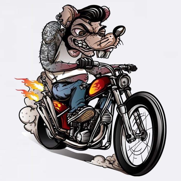 Rockabilly Rats Riding A Bike Adult Drive Performance Visor