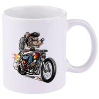 Rockabilly Rats Riding A Bike 11oz C Handle Ceramic Mug