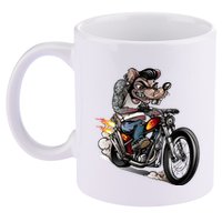 Rockabilly Rats Riding A Bike 11oz C Handle Ceramic Mug