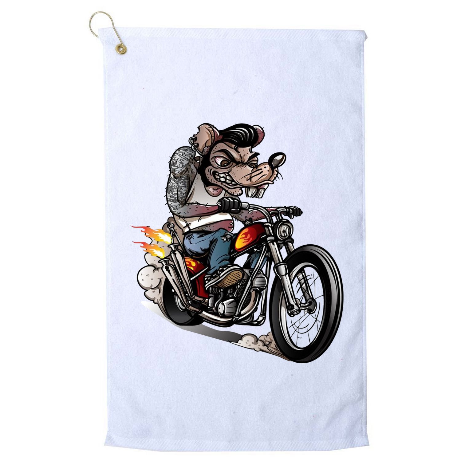 Rockabilly Rats Riding A Bike Golf Towel