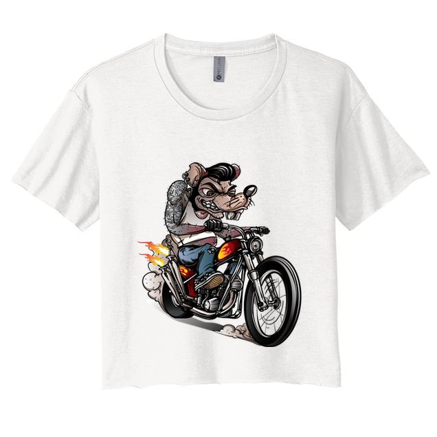 Rockabilly Rats Riding A Bike Crop Top
