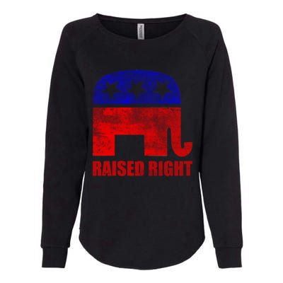 Raised Right Republican Party Elephant Conservative Values Gift Womens California Wash Sweatshirt