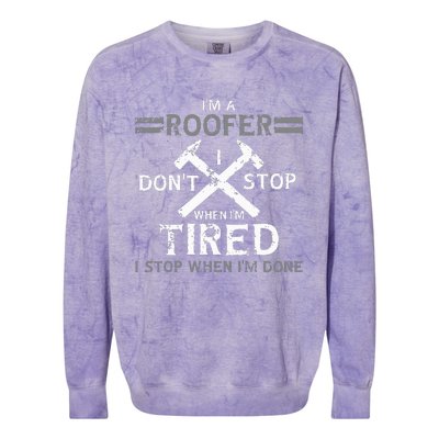 Roofing Roofer Colorblast Crewneck Sweatshirt