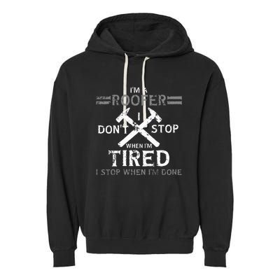 Roofing Roofer Garment-Dyed Fleece Hoodie