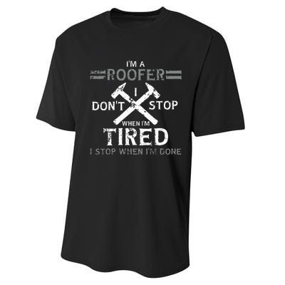 Roofing Roofer Performance Sprint T-Shirt