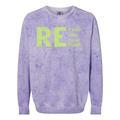 Recycle Reuse Renew Rethink Crisis Environmental Activism Colorblast Crewneck Sweatshirt