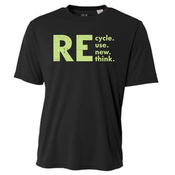 Recycle Reuse Renew Rethink Crisis Environmental Activism Cooling Performance Crew T-Shirt