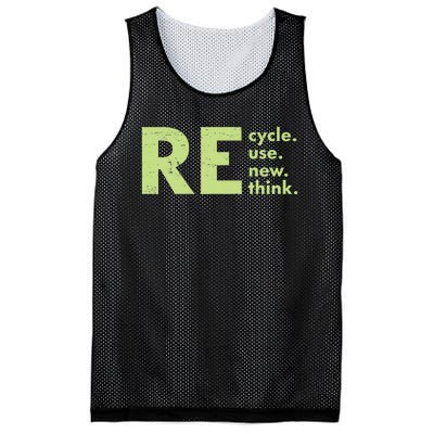 Recycle Reuse Renew Rethink Crisis Environmental Activism Mesh Reversible Basketball Jersey Tank