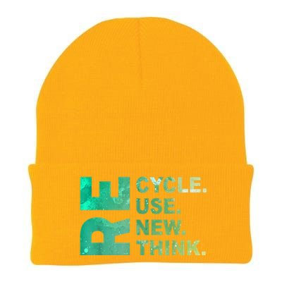 Recycle Reuse Renew Rethink Trending Earth Day Environmental Activism Knit Cap Winter Beanie